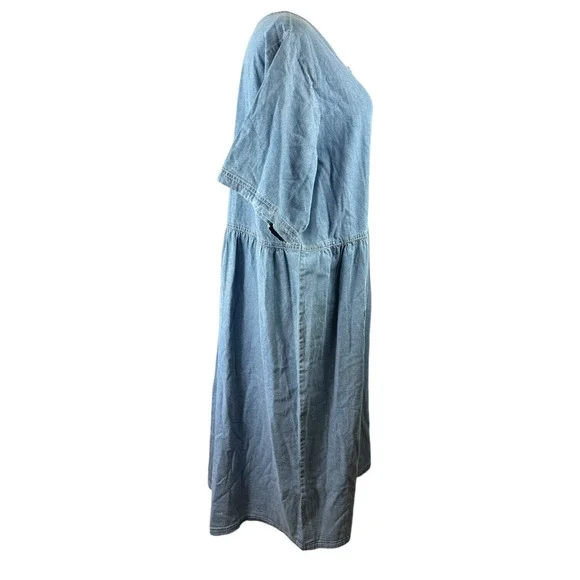 NWT Mainstreet Blues Denim Jean Dress Button Front Full Length Plus Size 28W - Picture 6 of 10